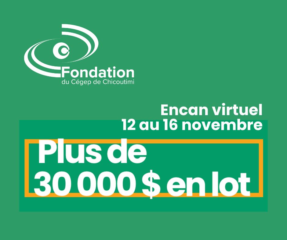 Encan virtuel 12 au 16 novembre